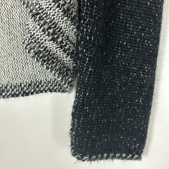 Cabi 483 Patchwork Wool Blend Gray Black Open Front Shawl Neck Cardigan - Picture 15 of 16